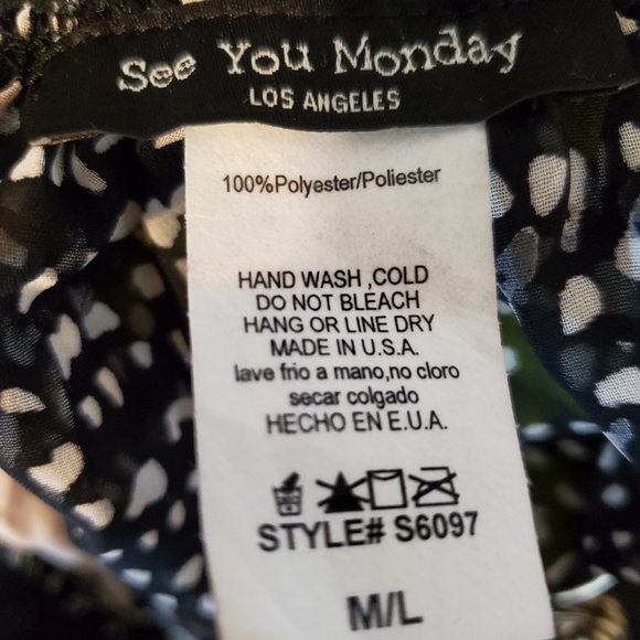 See You Monday Sheer Skirt Beach Cover-up Size M/L - Picture 6 of 6